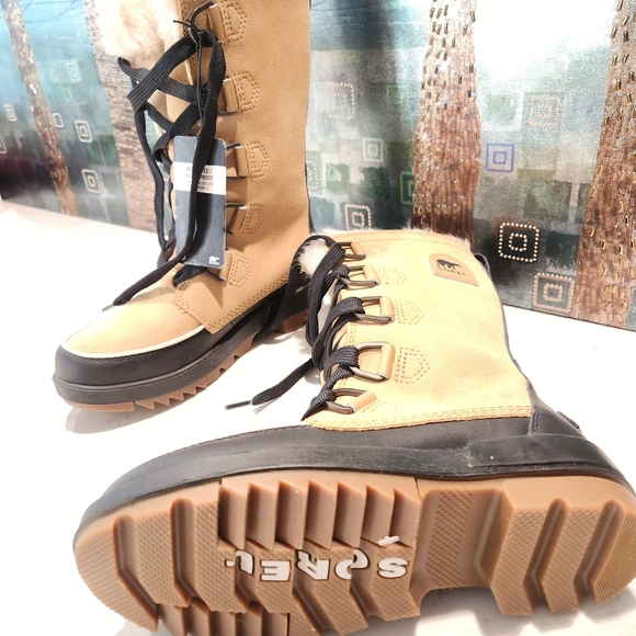 Sorel Tivoli IV Waterproof Winter Boots Faux Fur Suede Tan Size 6 New - Picture 8 of 14